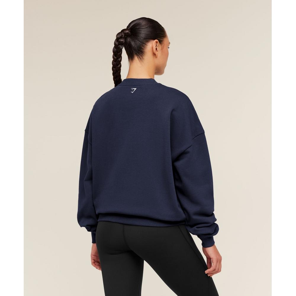 Gymshark Run Club Graphic Sweatshirt Heavy Blue B6b5g Uctn