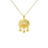Fu Character Safe Lock Necklace Female Ruyi Bell Fringed Pendant Classical Chinese Style Hollow Design Craft Collarbone Chain Quality