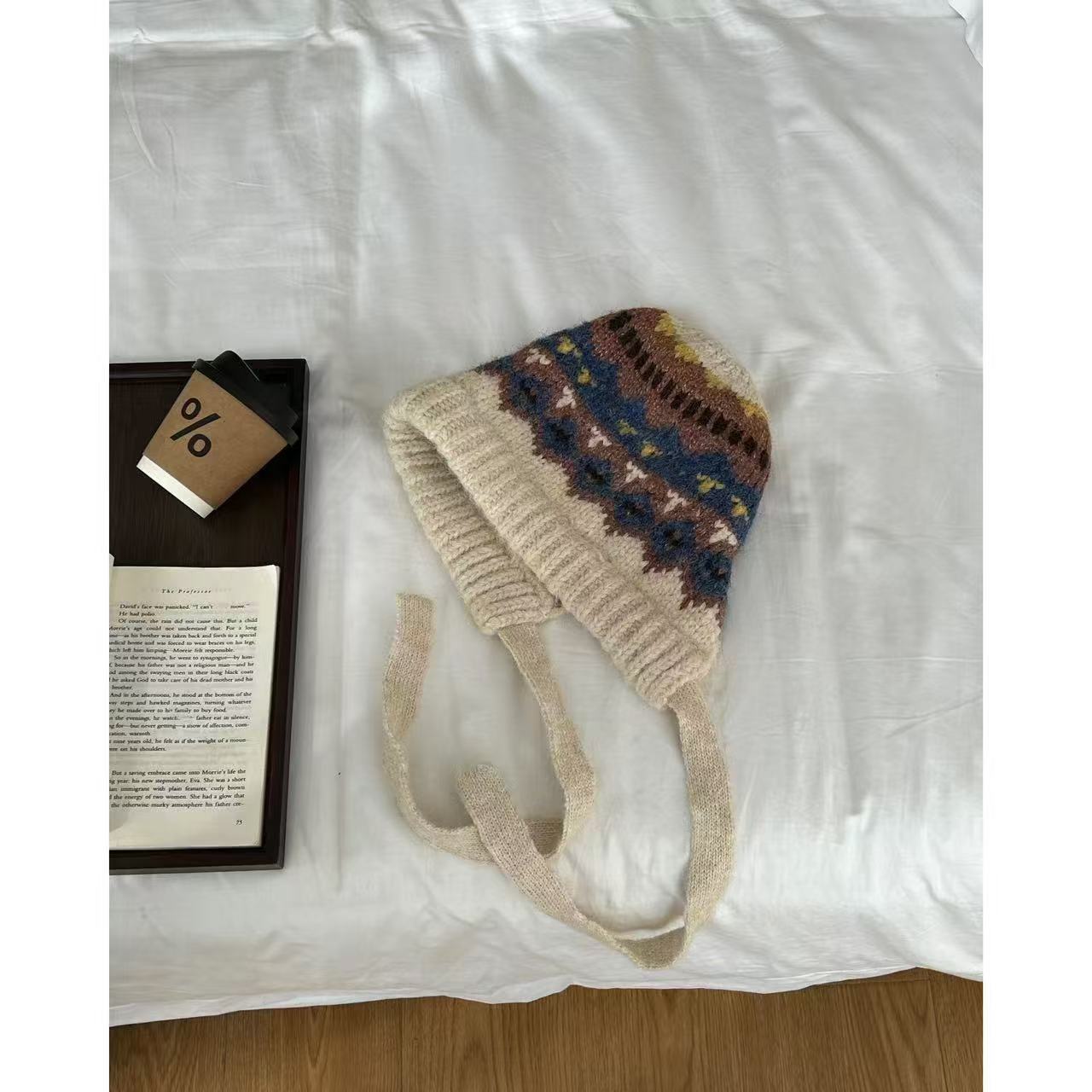 

Fair Isle Balaclava Hat for Women Autumn/Winter Warmth Cold-Resistant Knitted Wool Hat Beanie Soft Stretch One Size