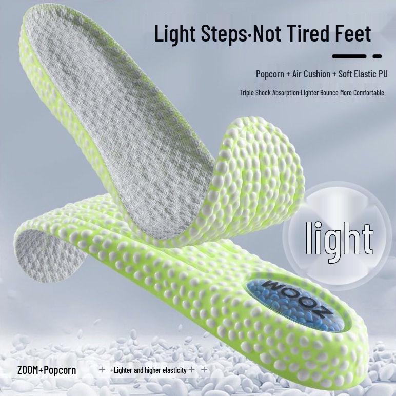 Men's & Women's Air Cushion Sports Insoles: Shock Absorbent, Breathable, Odor Resistant, Height Boosting for Basketball & Running