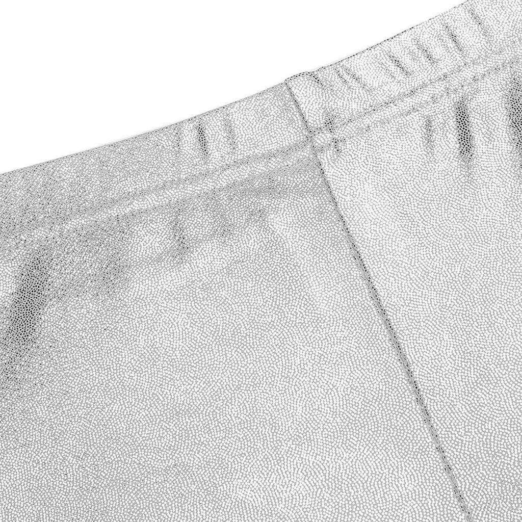 Girls Bright Bronzing Cloth Elastic Waistband Solid Color Boxer Bottom Dance Shorts