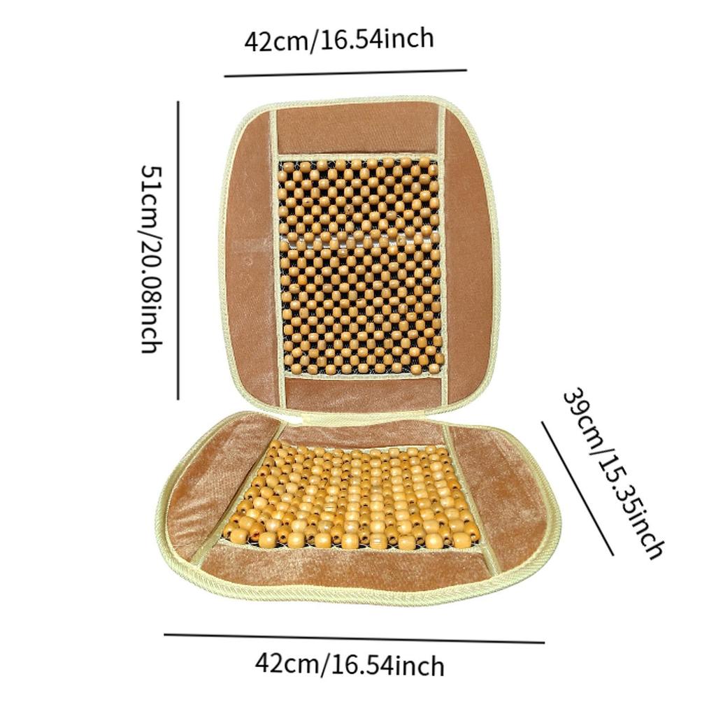 Generic Wood Bead Car Seat Cover Back Support Massaging Cooling Cushion