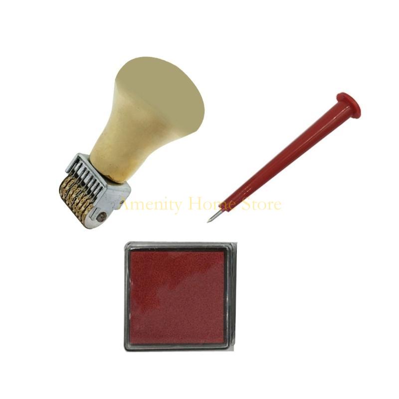 F26C Adjustable Roller Date Stamp Rubber Stamp Line Dater Office Stamp Rotating Stamp for Scrapbooking Packaging Crafting