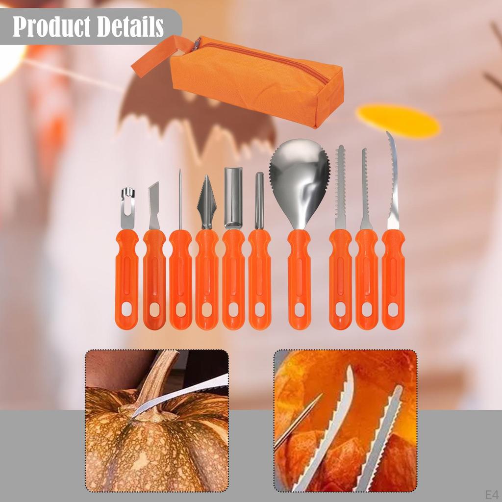 7 Pieces Pumpkin Carving Stencils Assortment Featuring Stainless Steel Kitchen Cutting Tools Lantern