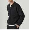 Men's Korean Retro V-Neck Polo Collar Knit Sweater for Autumn/Winter