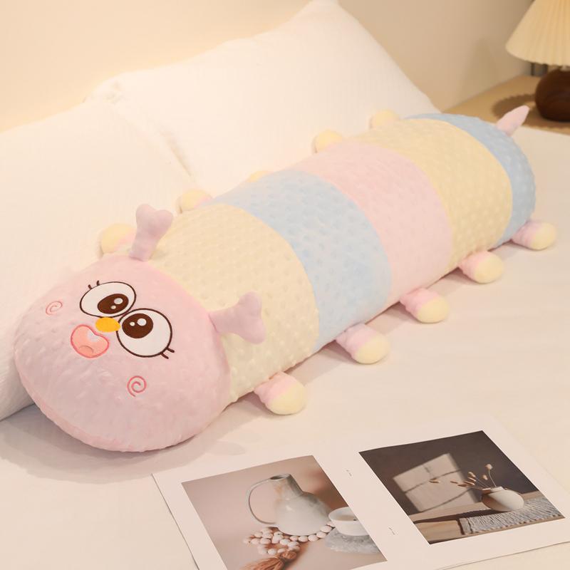 80-100CM Caterpillar Plush Stuffed Toys Cute Cartoon Long Pillow Caterpillar Animal Dolls For Children Girls Gifts