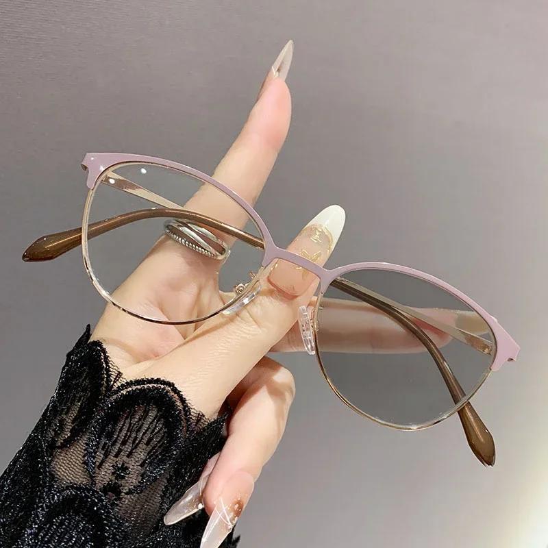 Trendy Women Photochromic Glasses Fashionable Men Cat Eye Minus Diopter Glasses Oval Frame Near Sight Eyeglasses for Ladies