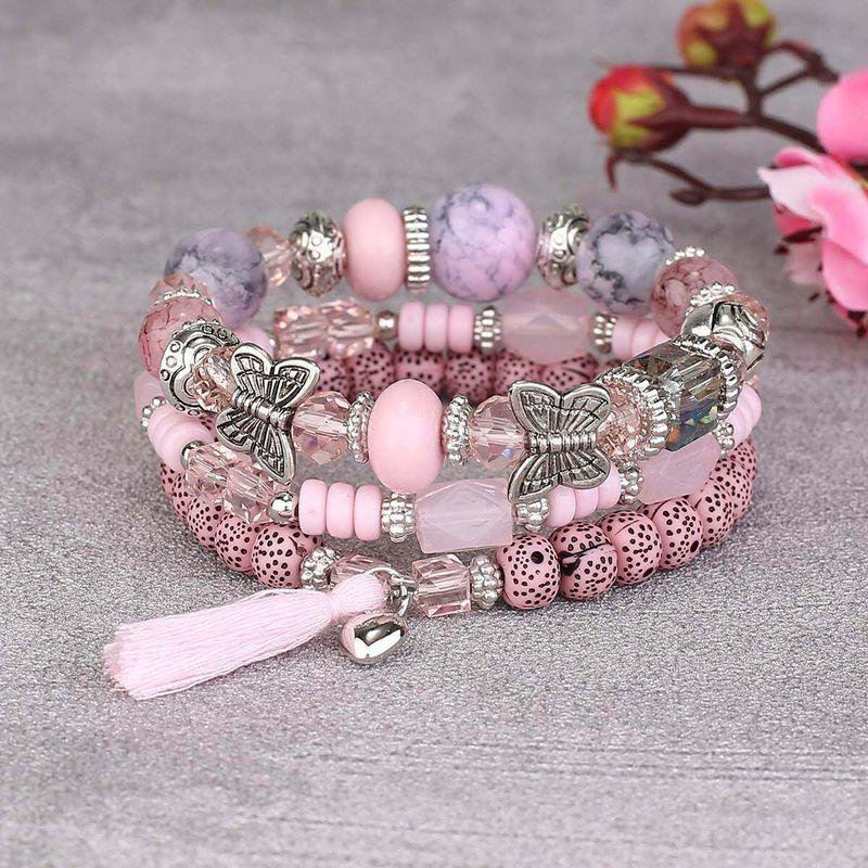 Multi-Layer Elastic Bracelet Fashion Wooden Bead
