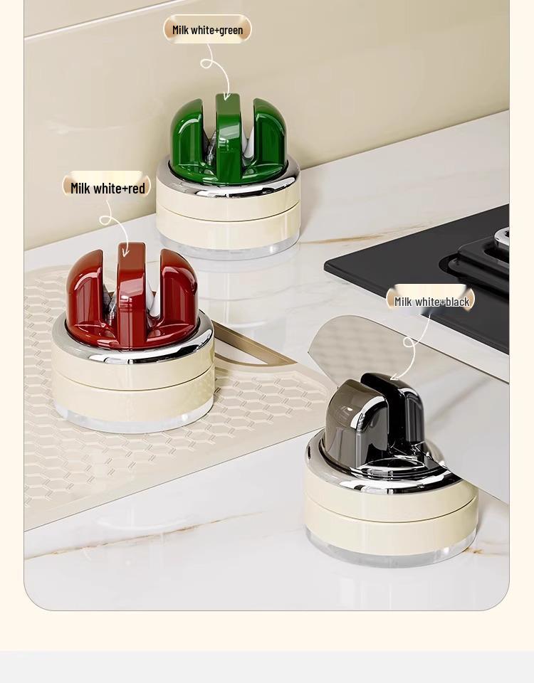 Suction Cup Knife & Scissor Sharpener with Tungsten Steel Whetstone