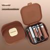 Matcha Green Nail Care Set: Anti-Splash Clippers, High-Grade Nail Tweezers, Eyebrow Tweezers, and Nose Hair Trimmer.