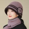 Winter New Thermal Basin Hat Women's Fashion Middle-aged and Elderly Hat Fleece Thickened Rabbit Hair Knitted Hat
