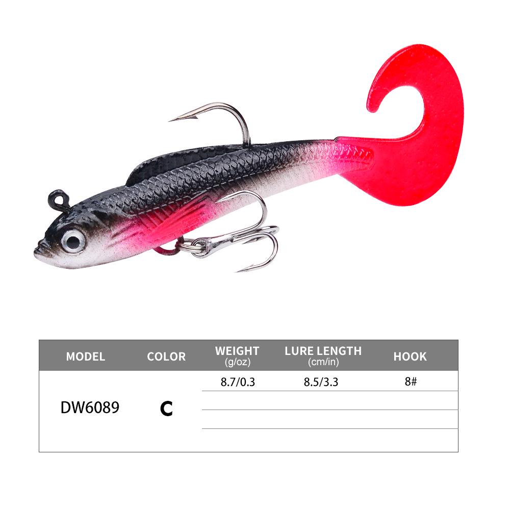 Curly Tail Soft Bait Lure 8.5cm 8.7g Bionic Fish Cockroach Bass Killer