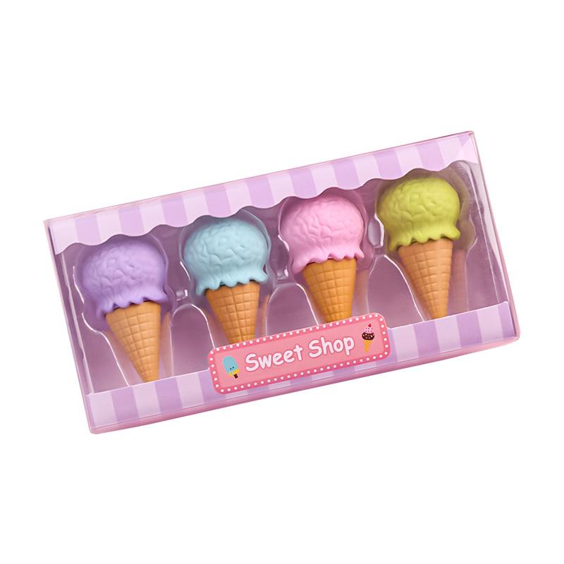 1Pcsmix Student Creative Boxed Eraser Simulated Dessert Modeling Pencil Eraser Boxed Eraser Kindergarten Activity Gift