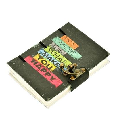 17.78 Cm Motivational Quotes Diary 125GSM Paper Recycled Cotton Free Handmade Paper Diary with Lock