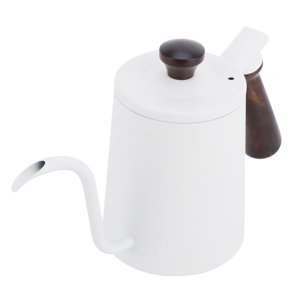 700 ml Handbryggare 304 Rostfritt Stål Lång Pip Kaffebryggare med Trähantag