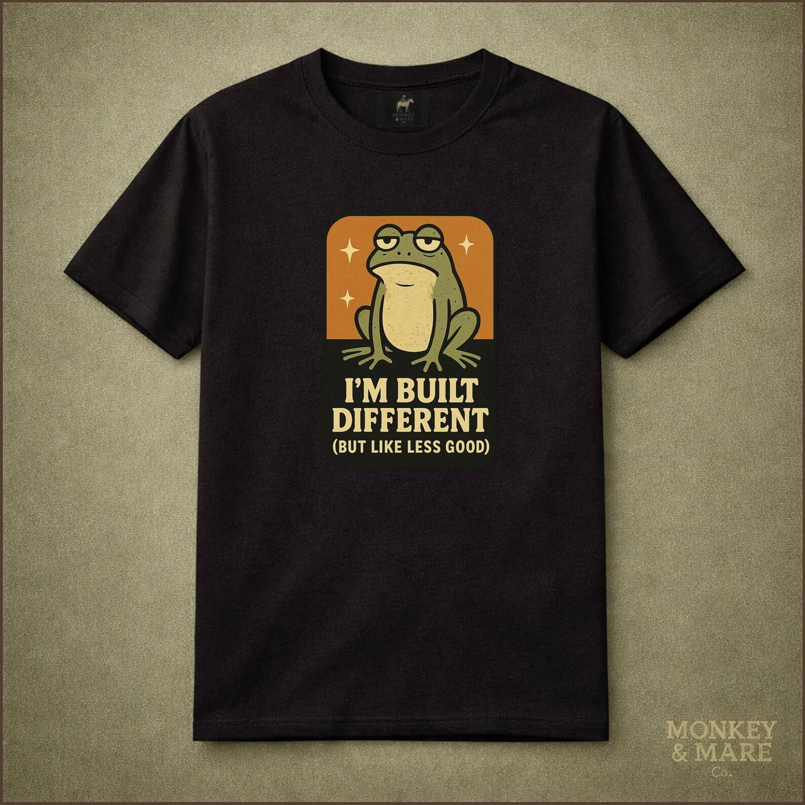 Frog Shirt, Im Built Different But Less Good, Self Deprecating Introvert Humor Tee L