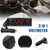12V 3 In 1 Auto Automobile LED Digital Voltmeter Thermometer * Accessories * 15mm Clock Digital Clock Display Clock 78 Car U5M2