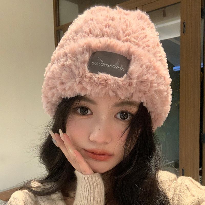 Autumn and Winter Korean Style Face Showing Small Versatile Woolen Hat Japanese Style Large Head Circumference Warm Ear Protection Hat