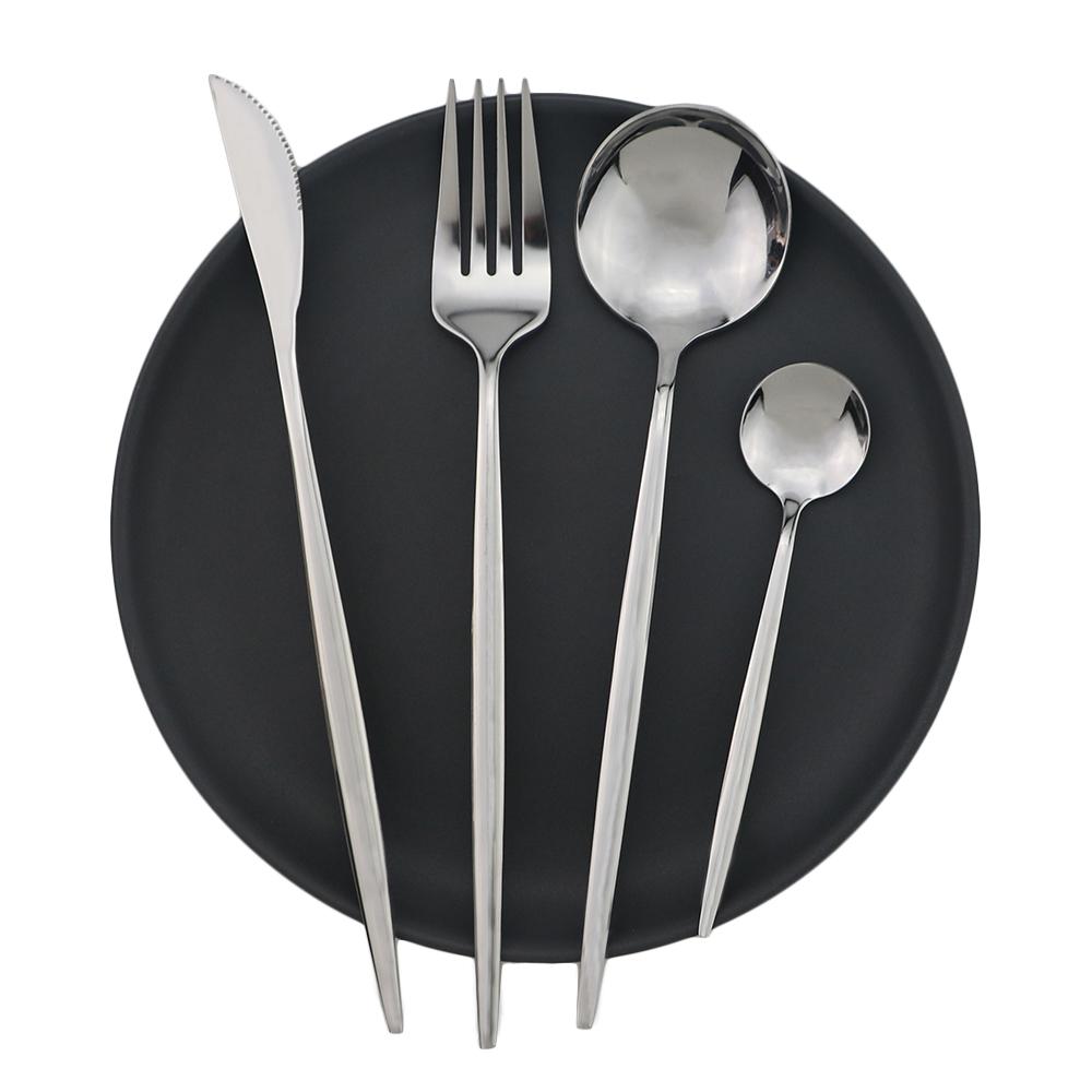 

Набор столовой посуды синего цвета 4 шт./набор, столовые приборы из нержавеющей стали с золотым покрытием, набор для ужина, нож, вилка, ложка, столовое серебро, столовые приборы, кухонный набор посуды серебряный