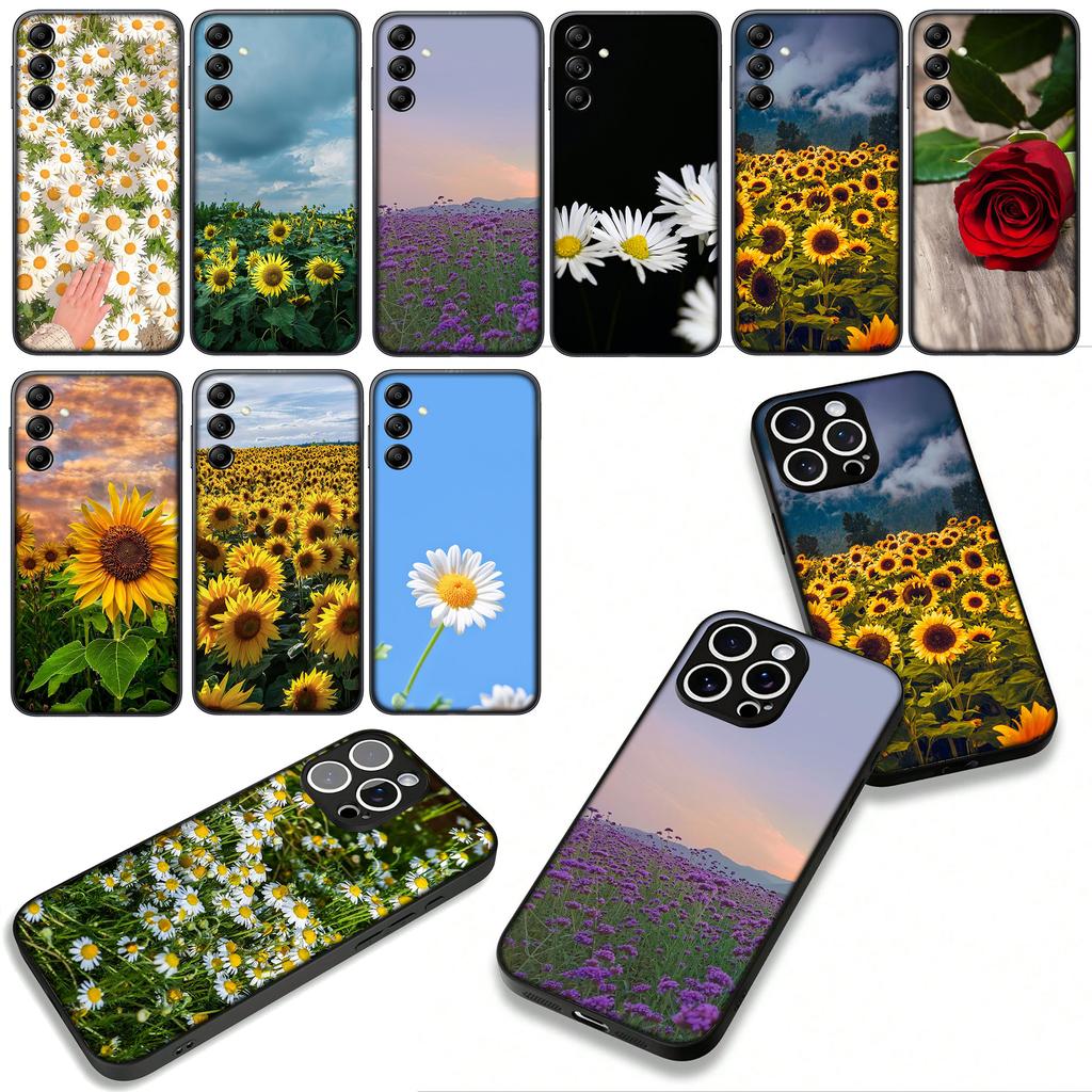 Lavender Daisy Sunflower Rose Flower for Motorola Moto G54 G05 G24 G55 G75 G85 G15 G57 G86 Power Edge 50 30 Fusion Neo Pro Case
