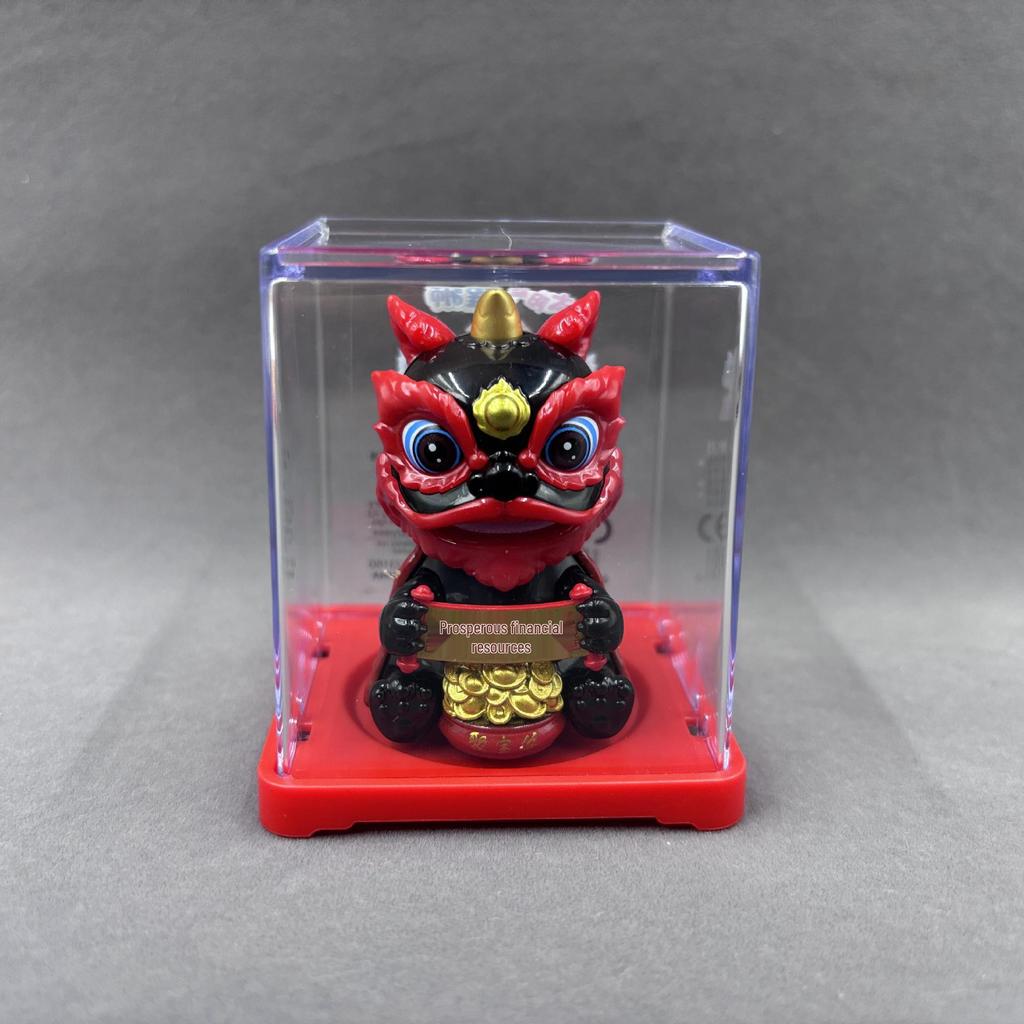 Solar Lion Car Ornament: Wealth-Attracting Chinese Style Decoration & Gift