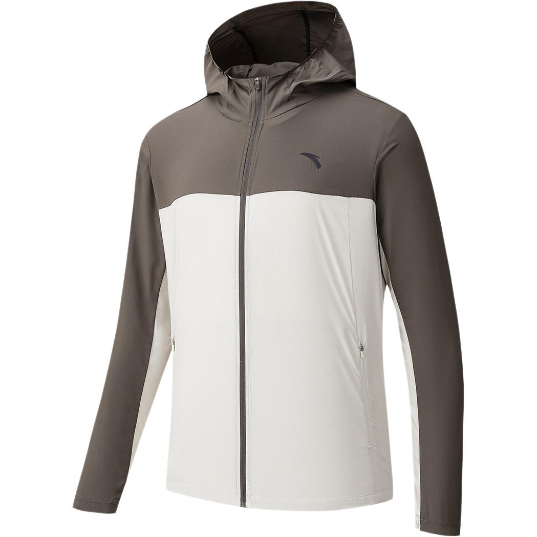 

Anta Training Series Simple Hooded Zipper Fashion Color Block Breathable Quick-Dry UV Protection Sun Protection Jacket Men jackets 152627615-3 L