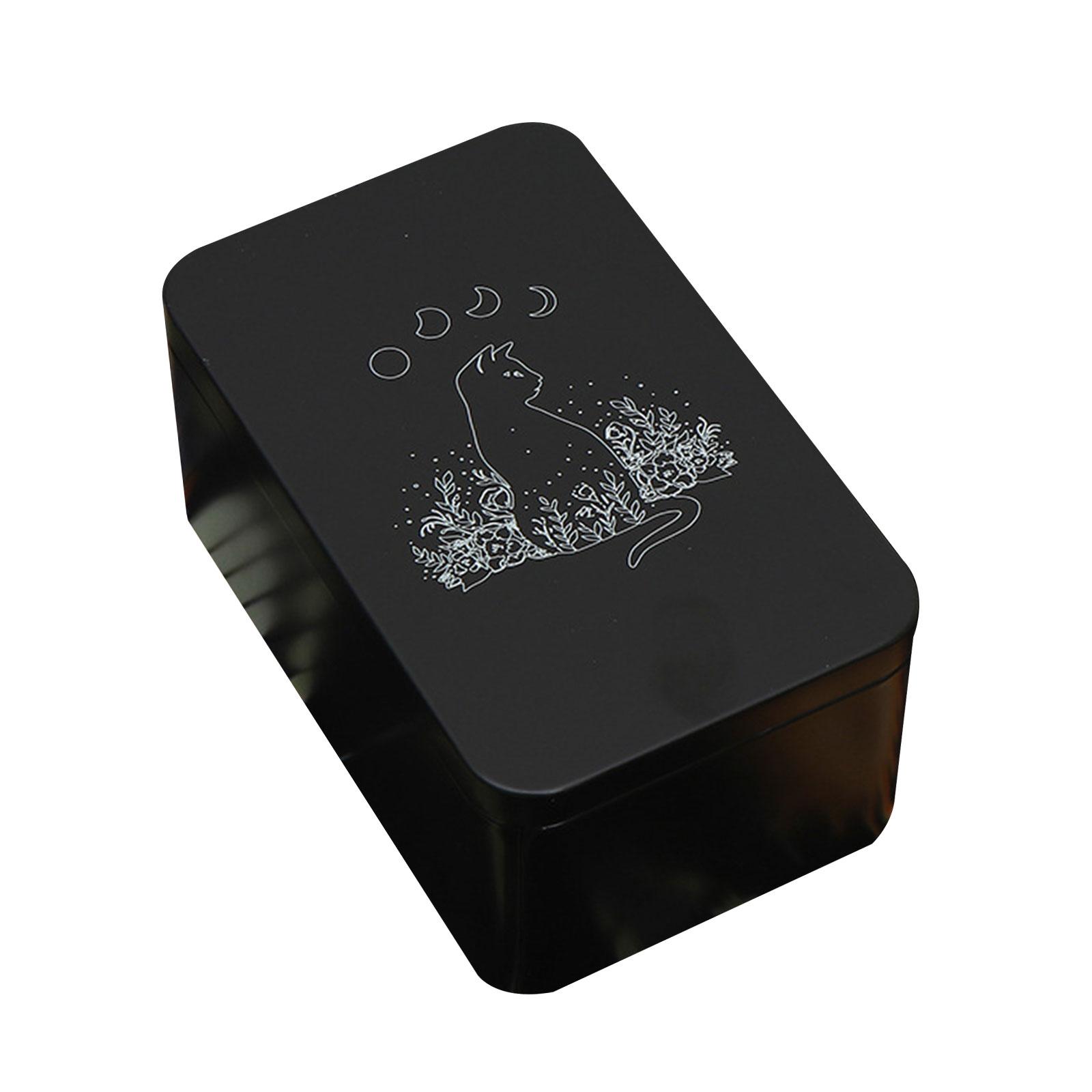 

Metal Rectangle Organizers Box Playings Card Storage Box Money Coin Carry Box Candy Key Case Business Tarots Storage Can D