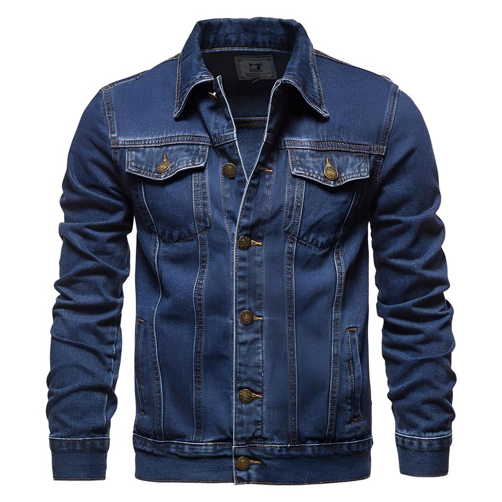 Nouveau Printemps automne Simple nouveaux hommes vestes en Jean décontracté mode coupe ajustée Jean Denim veste Patchwork fermeture éclair hommes vêtements