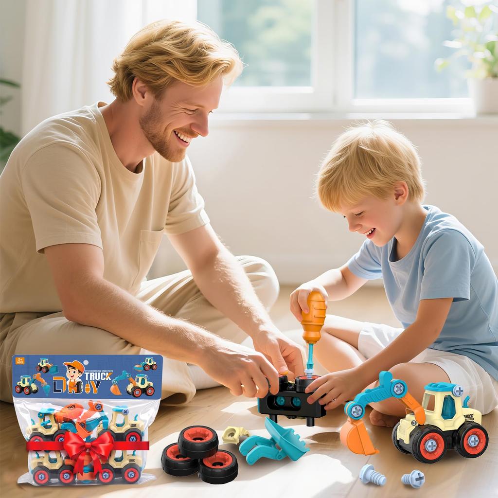 Toy Construction Set of DIY Educational Construction Pretend Sandbox Gift for Boys and Girls Cars, Vehicles, 4, Toy, Excavator, Play, Play,