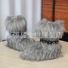 Fox Fur Snow Boots Autumn and Winter Warm and Cold Thickened Medium Tube Imitation Fur Boots Fashion Wool Boots
