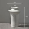 White Ceramic Vase Handmade Porcelain Bottle Flower Vase Hydroponics Terrarium Frisbee Pot Home Decoration Accessories