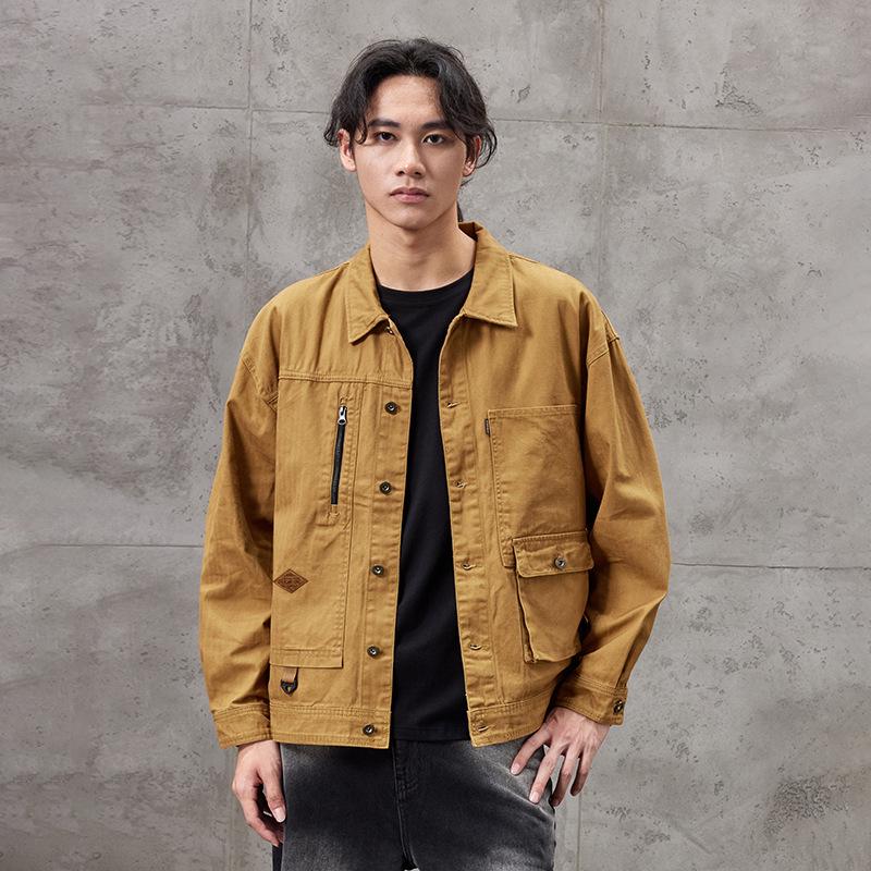 Men's American Retro Heavyweight Workwear Jacket - Autumn/Winter Loose Casual Outerwear