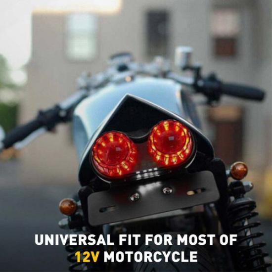 Motorcycle Turn Signal LED Tail Brake Light Smoked Lamp Dual License Plate Light