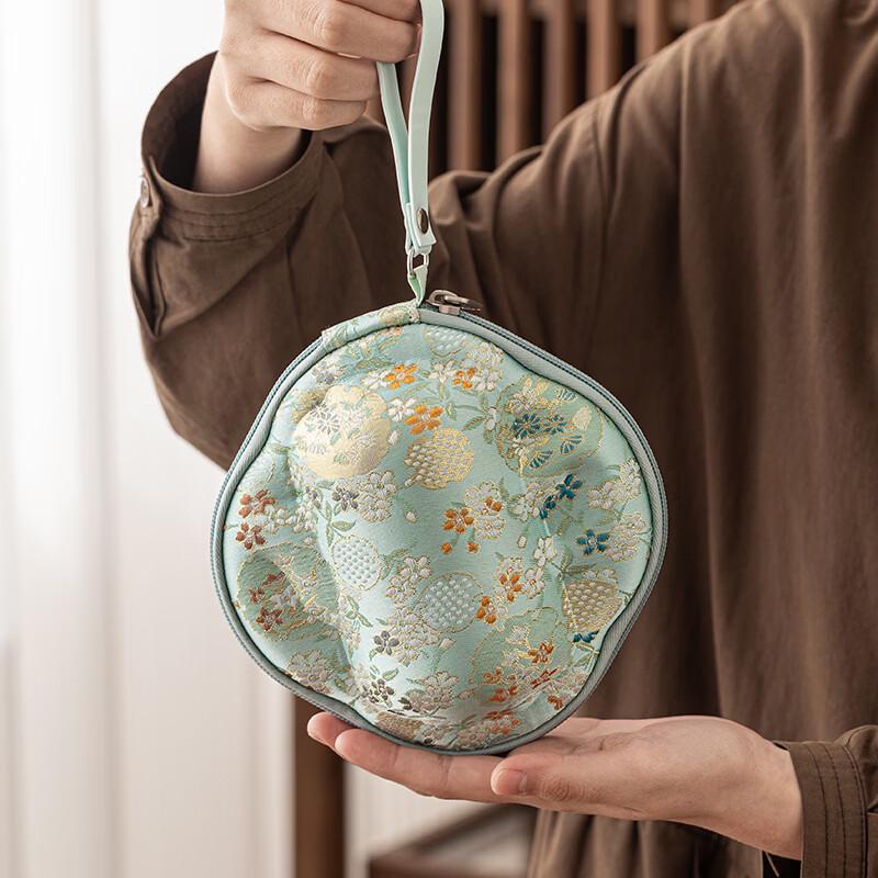 Silk Road Flowers Portable Ceramic Tea Set