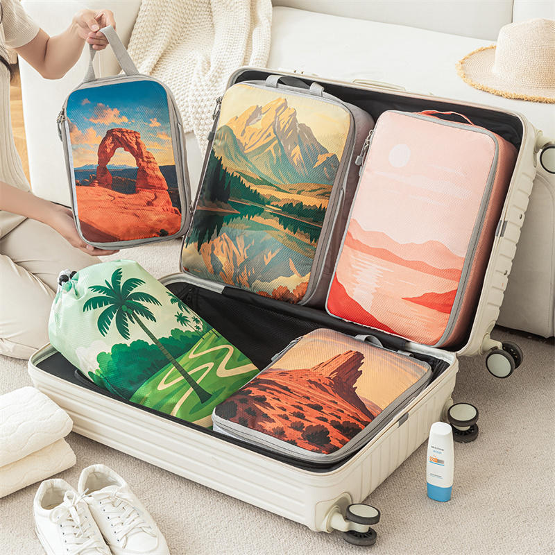 5Pcs/Set Travel Storage Bag Large Capacity Space Saving Suitcase Packing Bag Multifunctional Foldable Dustproof Clothes Underwear Storage Bag