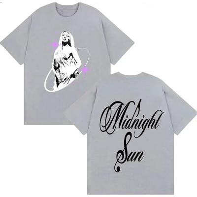 Streetwear Harajuku Grafisk T-shirt Sångare Midnattssol Popmusik Estetik Sommarprint Ren Bomull Kortärmad