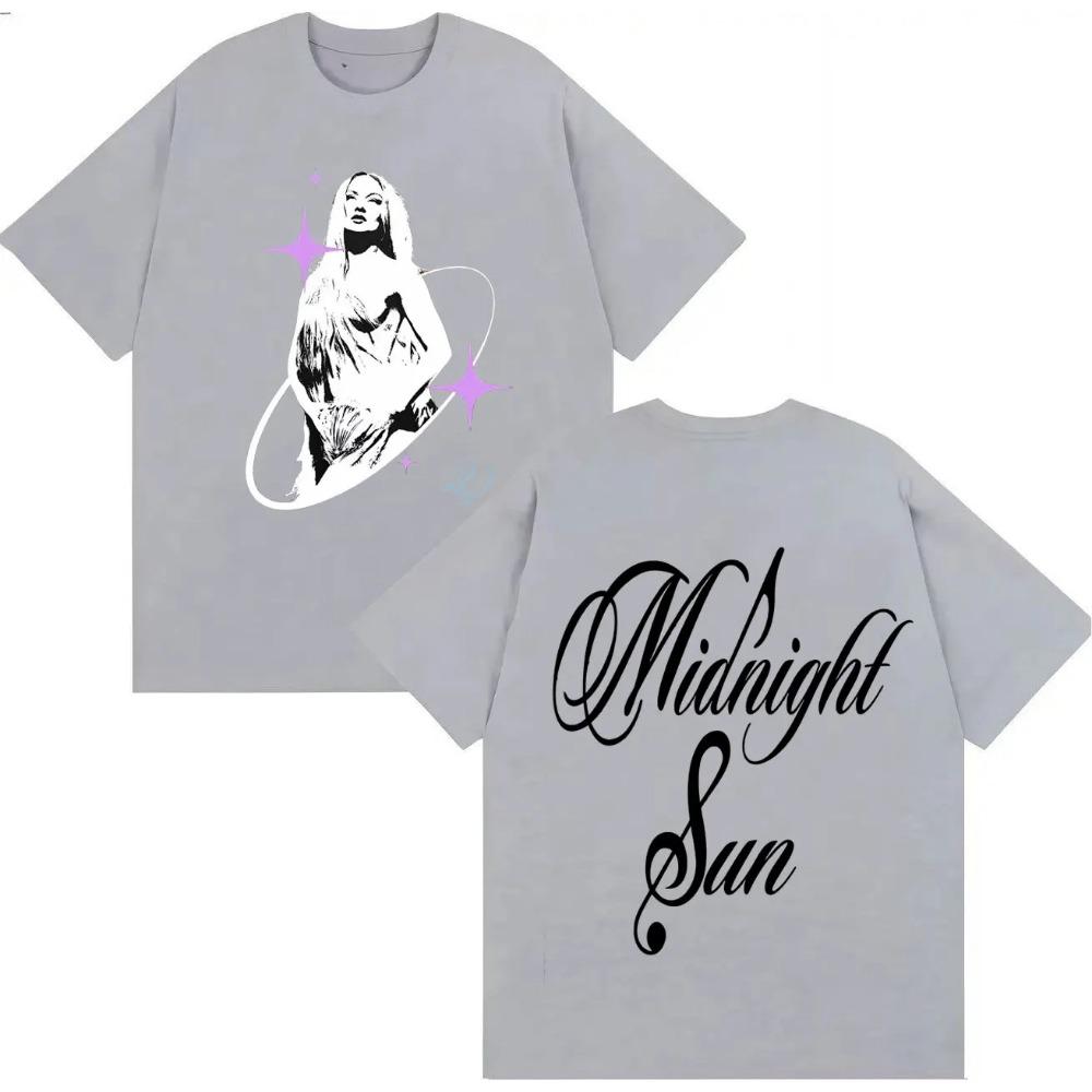 Streetwear Harajuku Graphic T-shirt Singer Midnight Sun Pop Music Aesthetics Summer Print Pure Cotton Short-sleeved