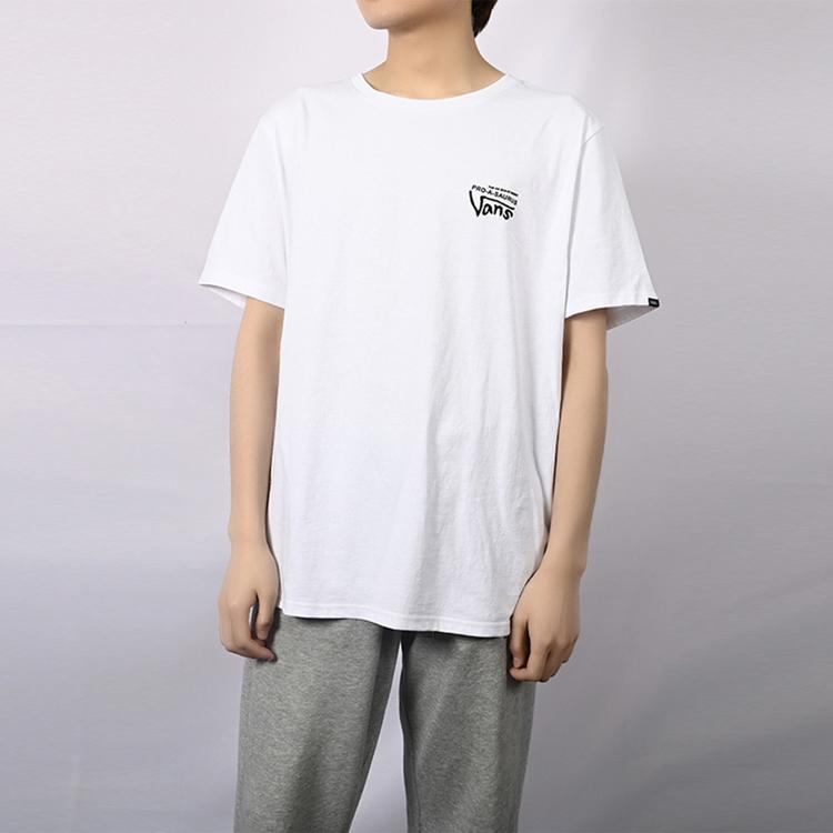 Vans Dinosauří Skateboard Kreslený Potisk Sportovní Americké Vintage Tričko s Krátkým Rukávem a Kulatým Výstřihem Unisex Tričko Bílé VN0A5F33WHT