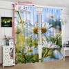 2pcs- Healing Daisy Polyester Curtains, Pole Bag Curtains 42*84, Bedroom, Living Room, Home Room, Party Decoration