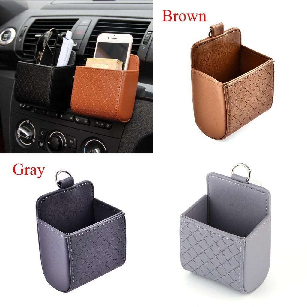 Leder Auto Lüftungsschlitz Aufbewahrungstasche Kreativ Cartoon Multifunktional Telefon Münz Organizer Box