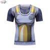 Mens Slim Fit Short Sleeve T-Shirt With 3D Print Quick-Dry Athletic Top Running Casual Sport
