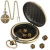 Mini-DND-Würfelset, Steampunk-Ausrüstung, Taschenuhr-Würfelset, Metall-D&D-Würfel, Rollenspiel-Brettspiel-Zubehör für Tabletop-Abenteuer