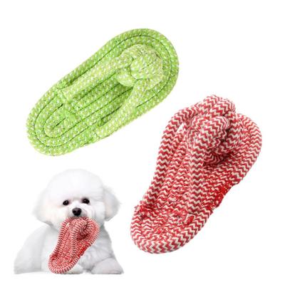 Pet Toy Molar Teeth Guard Soft Tough Chew Toy Knotted Texture Slipper Shape Bite-Resistant Tooth Cleaner Dog Toy with Built-in Sound