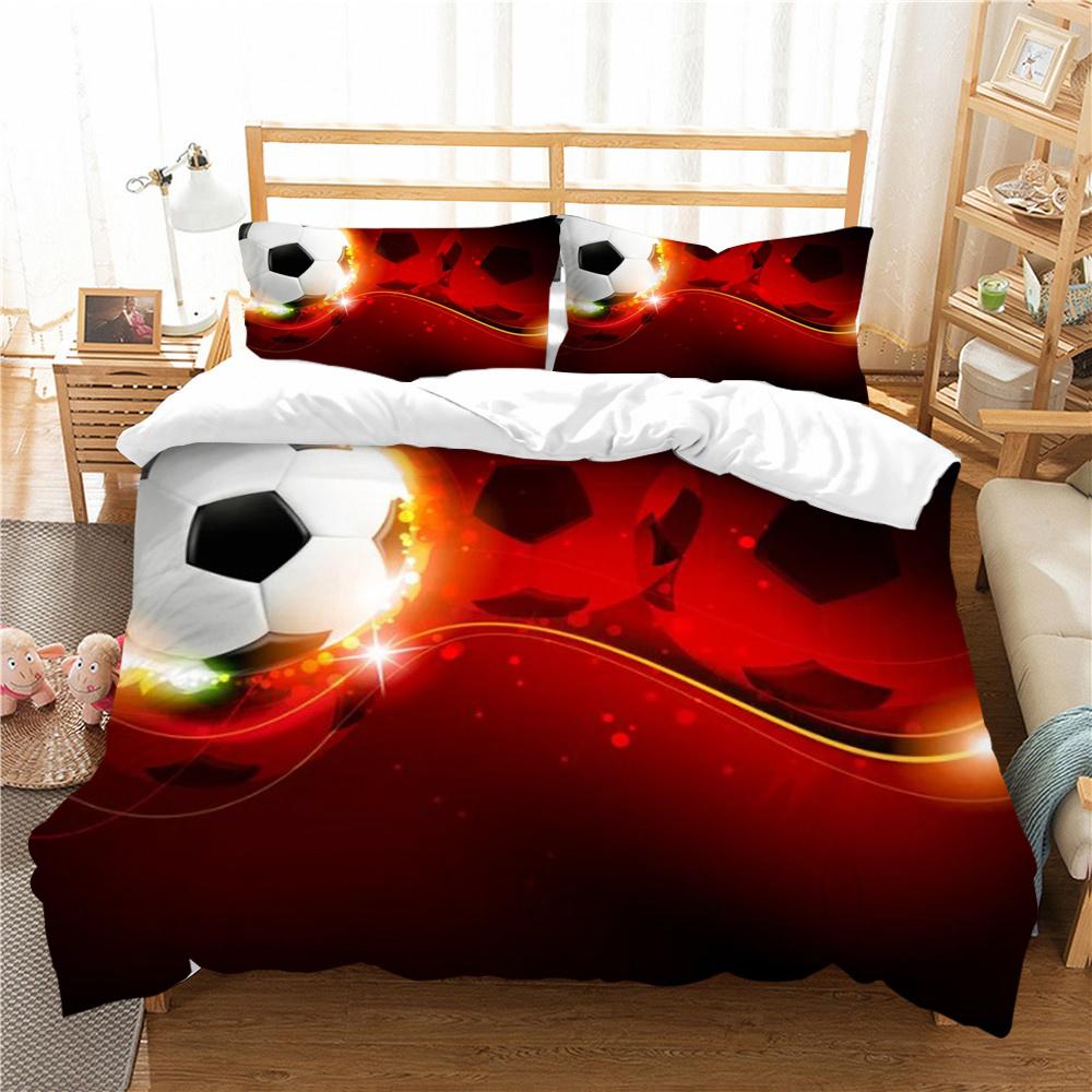3D Soccer Printing Duvet Cover Set with Pillowcase Luxury Home Textiles Soft Bedding Set Children Twin Single Size Cool Bed Sets