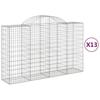 VidaXL Paniers à gabions arqués 13 pcs 200x50x120/140 cm Fer galvanisé, gabion, cage de gabion, panier de mur de gabion, mur 3146352