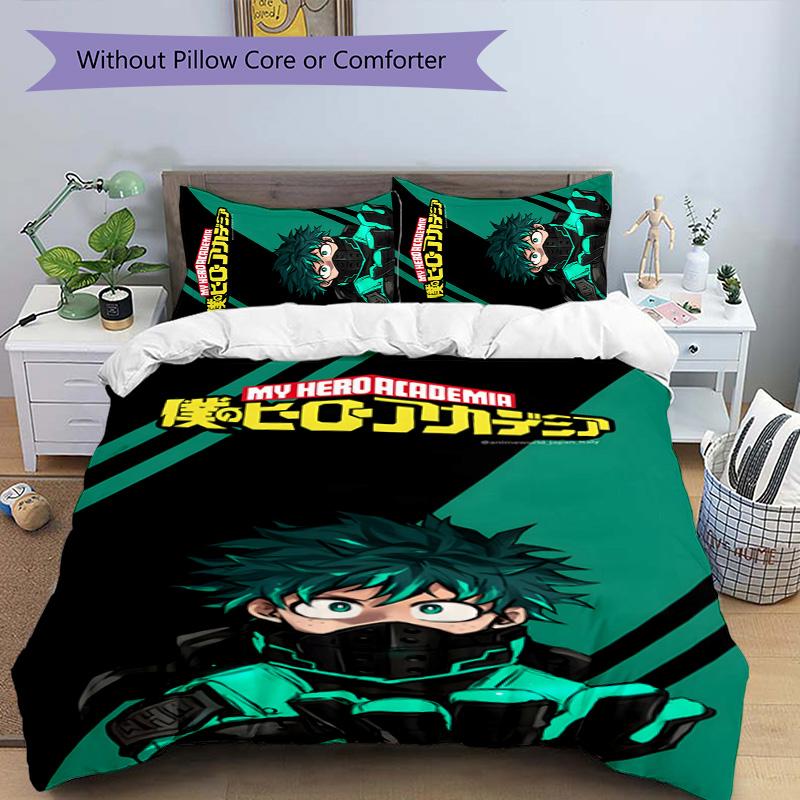 deku 3pcs Bedding Set Duvet Cover Closure Includes 1 Duvet Cover & 2 Pillowcases for All Seasons Bedroom Home Dorm Decor