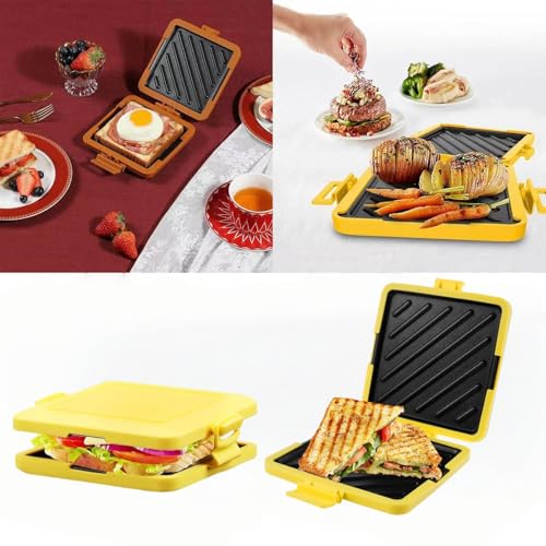 Mini Pancake Maker, Sandwich Maker, Half Hot Sandwich Maker [2026 New Model] Microwave Safe, Toaster/Fried Egg, Double-Sided Flat Pan, Perfect for Cam