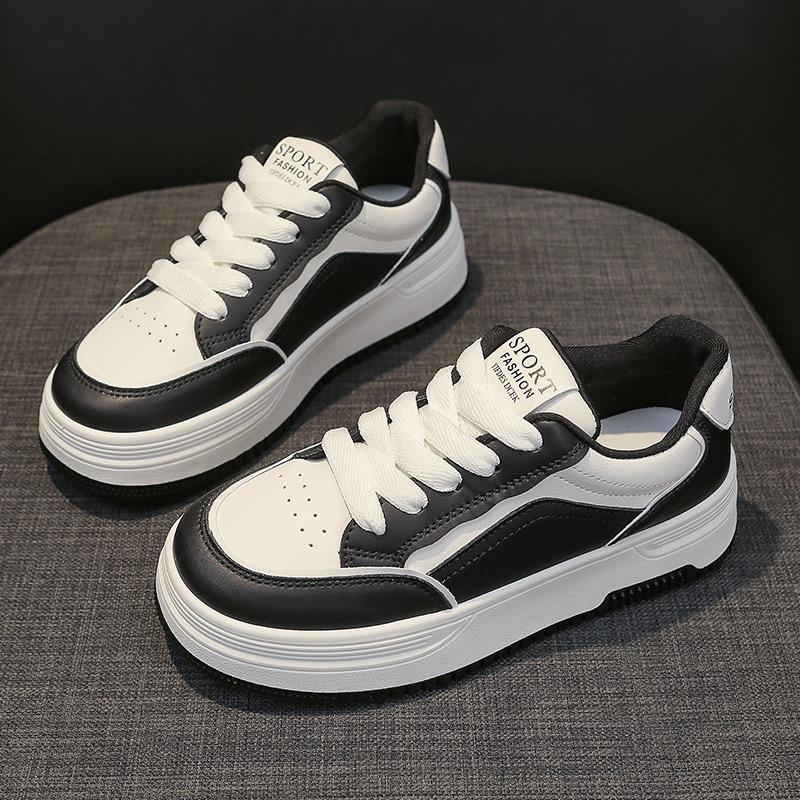 Leather platform white shoes women's shoes spring new versatile heightening board shoes casual shoes women's sports shoes