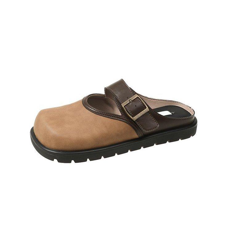 

Баотоу полутапочки женские весна-лето новые ретро повседневные мягкие балетки 40