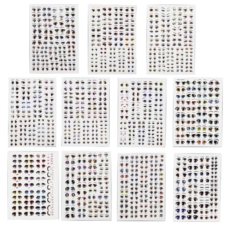 11 Листов Наклейки Глазные Яблоки Водные Наклейки Макияж Лица Кукол Водные Наклейки 1
